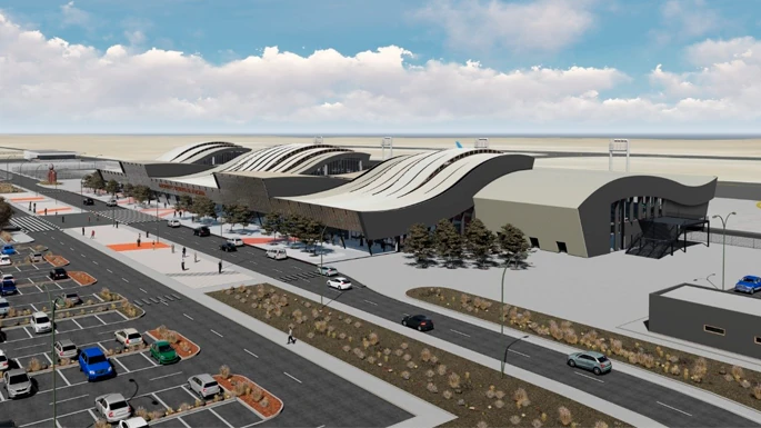 Render del aeropuerto tras la ampliacin. Foto: Sacyr